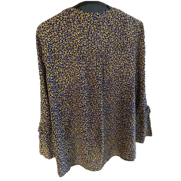 Maeve by Anthropologie Berwick Top Black Print Button Down Size S 3/4 Sleeves - Picture 11 of 14